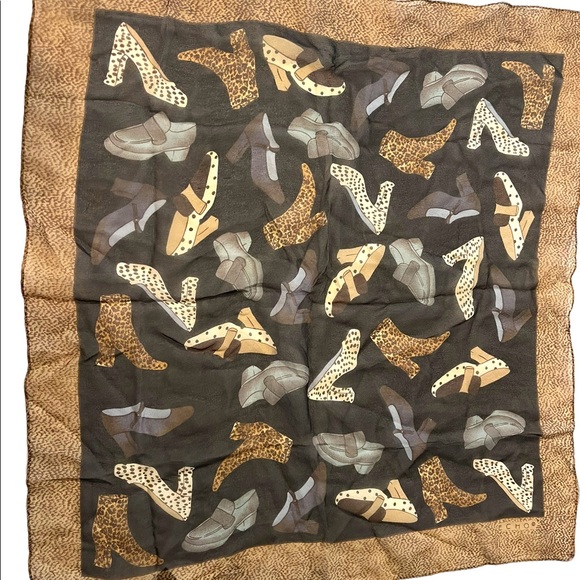 Echo Silk Leopard print shoes boots print scarf - Picture 4 of 12